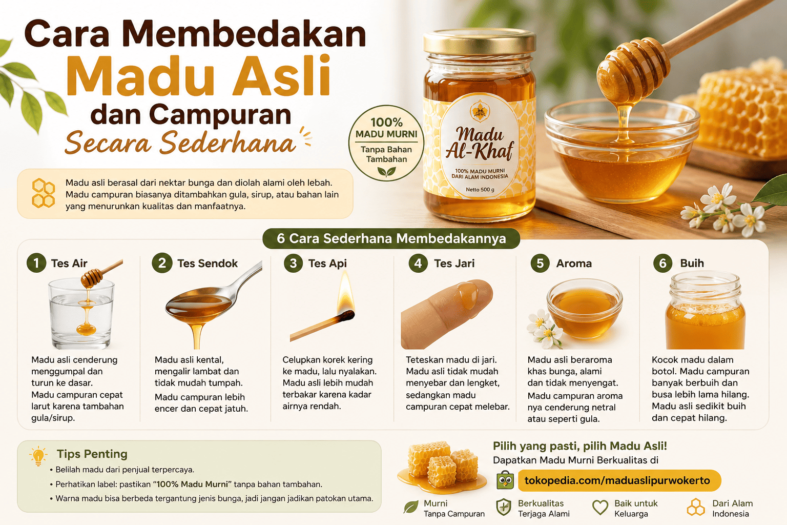 Cara Membedakan Madu Asli dan Campuran Secara Sederhana